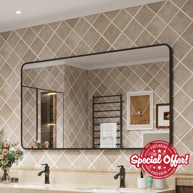 Wanzvisk 40x32 Black Bathroom Mirror