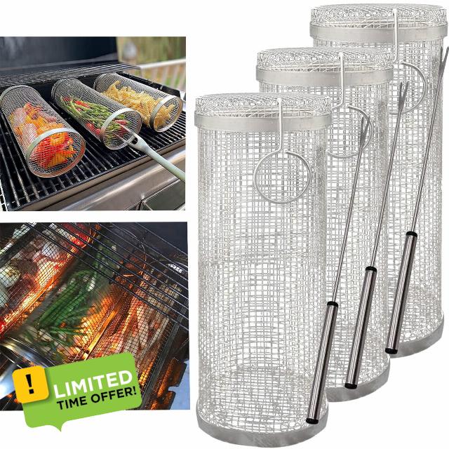 Oylyoyea Rolling BBQ Basket BBQ Accessories