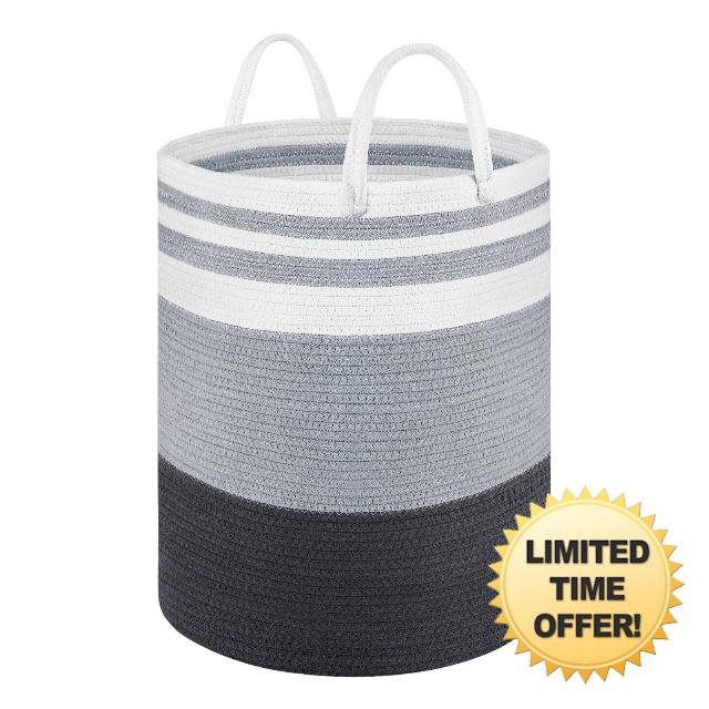 WOWBOX Cotton Rope Laundry Hamper