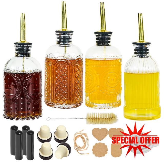 Oudizz 4pcs Coffee Syrup Dispenser for Coffee Bar