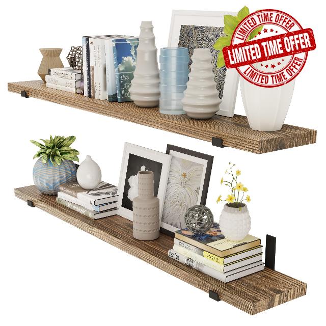 Wallniture Forte 60"x9" Floating Shelves for Wall Storage