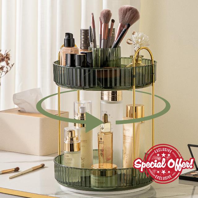 shuang qing 360° Rotating Makeup Organizer
