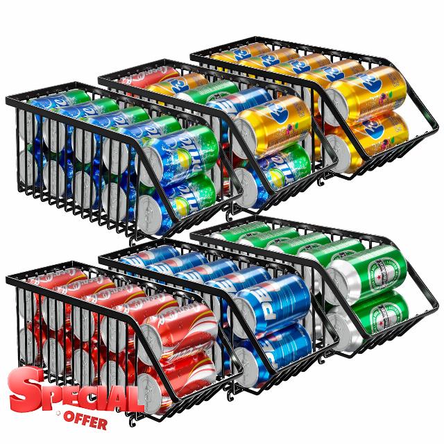 Boeetech Stackable Soda Can Dispenser Organizer Rack