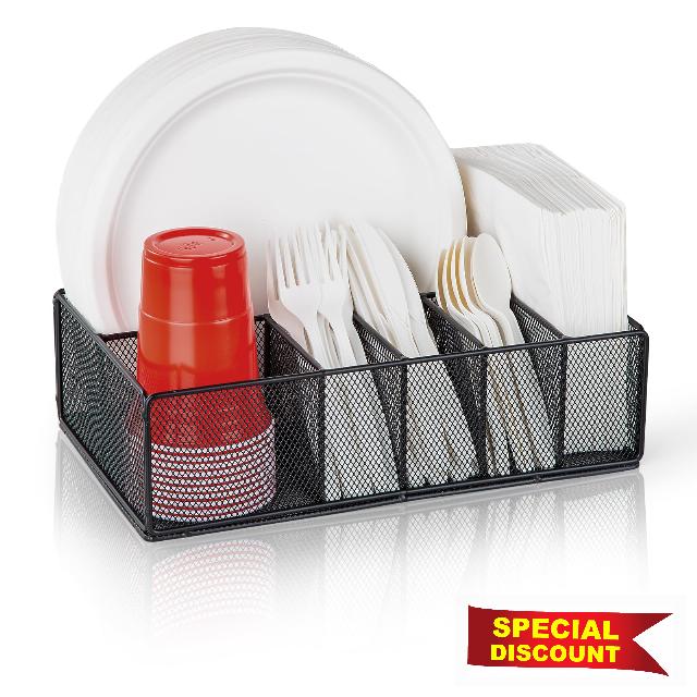 Paper Plate Organizer for Countertop