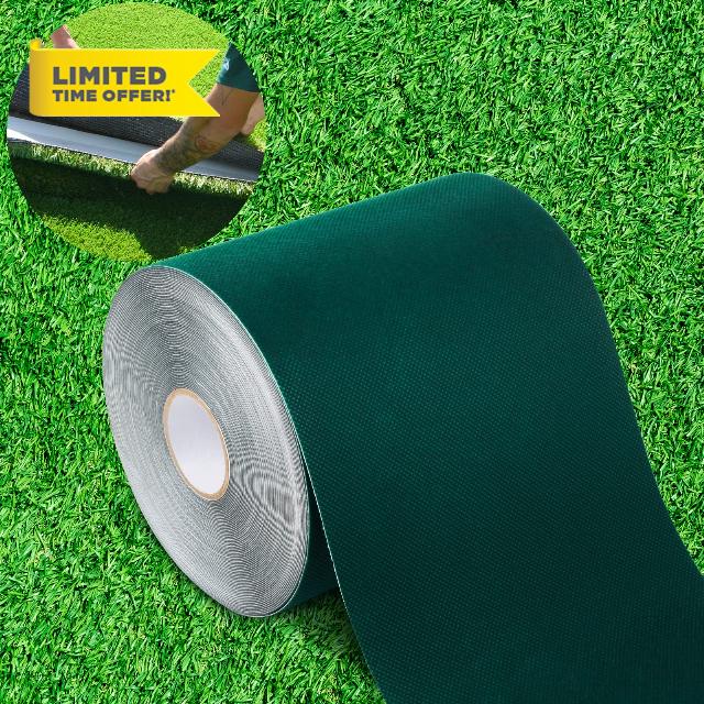 Harciety Artificial Grass Turf Tape Self Adhesive Single-Sided Rug Tape for Lawn Garden Carpet-6InX65.6Ft