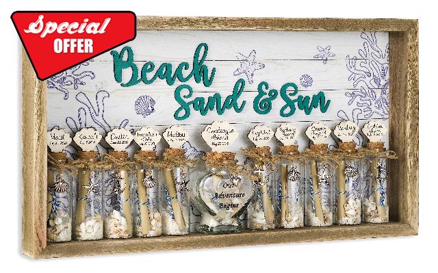 SAILINGSTORY Honeymoon Sand Keepsake Jar Beach Memories Display Shadow Box Coastal Beach Decor Sand Ceremony Kit for Wedding