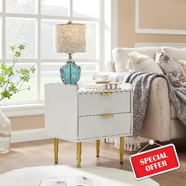 Okvnbjk White Nightstand