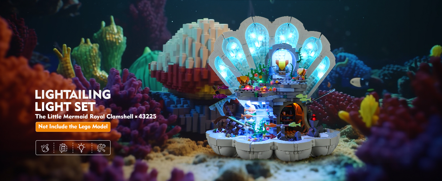 LIGHTAILING Light For Lego 43225 The Little Mermaid Royal Clamshell