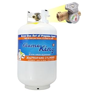 Flame King 30lb Steel Propane Tank Cylinder with Gauge and OPD Valves