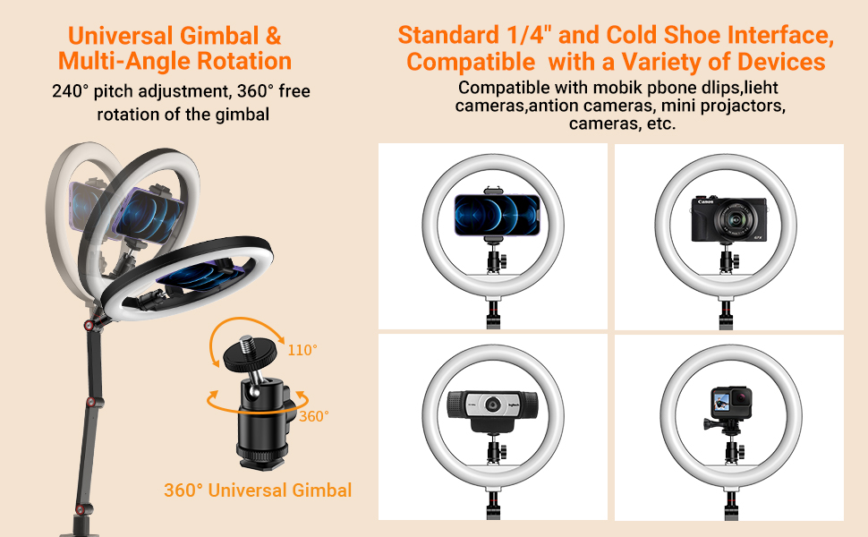 ring light with remote shutter for video recording