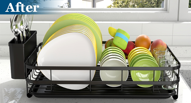 after using the dish rack