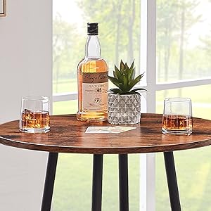 Round bar stool set with shelf