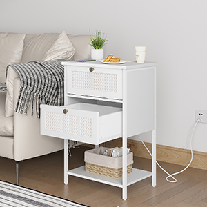 sofa end table with charging station