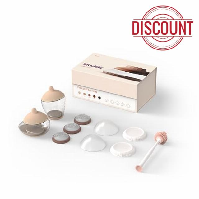 Emulait Baby Bottle Starter Kit Includes 2 Bottles 2 Nipples 2 Caps 2 Lids 3 Flow System Cleaning Brush