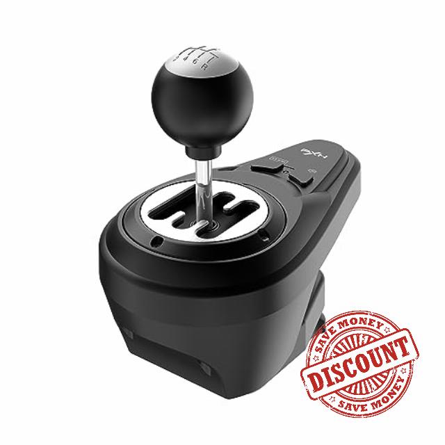 PXN A7 Gaming Gear Shifter 6 +1 Shift Lever with Handbrake Button and Shift Button for High & Low Gear for PS3 / PS4 / XBOX ONE/Xbox Series X/S/PC