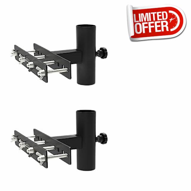 Adjustable Patio umbrella holder,Deck umbrella mount,Metal umbrella clamp,Heavy-duty stainless steel,For fixing on the railing,Black