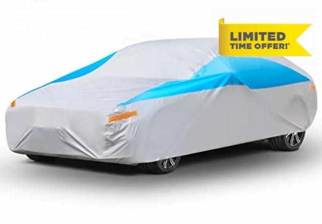 MORNYRAY Car Cover Waterproof All Weather Windproof Snowproof UV Protection Outdoor Indoor Full Car Cover (Blue