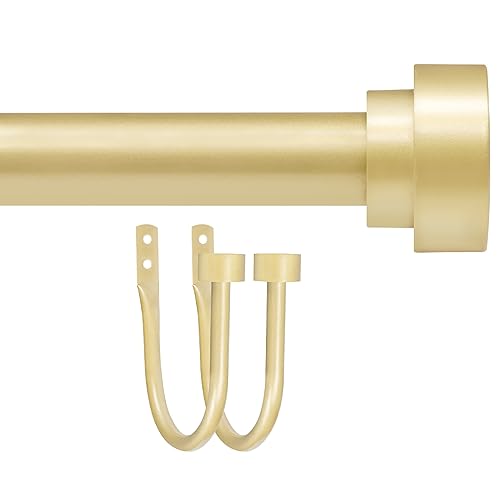 HIKAN Gold Curtain Rod for Windows 18 to 45 inch(1.5-3.75ft)