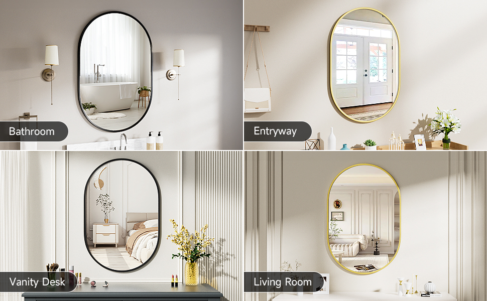 oval bathroom mirror