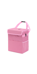 pink car trash can