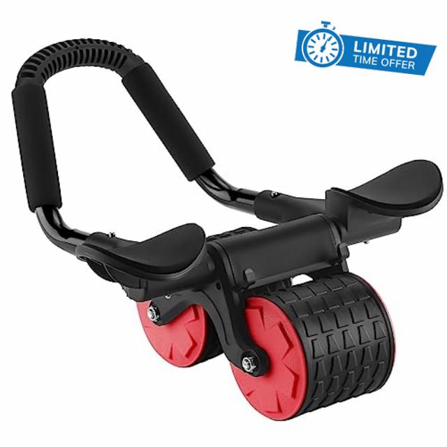 Elbow Support Automatic Rebound Abdominal Wheel,Ab Roller for Abdominal Exercise Machine,Abs Workout Equipment,Dolly Core Strengthening Trainer Fitness Belly Training