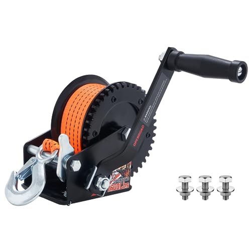 Heavy Duty Hand Winch with 2-Way Ratchet 4:1 Gear - Effortlessly Tow Boat