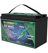 DJLBERMPW LiFePO4 Battery 12V 50Ah Lithium Battery, Built-in 50A BMS,4000+ Deep Cycle Marine Batt...