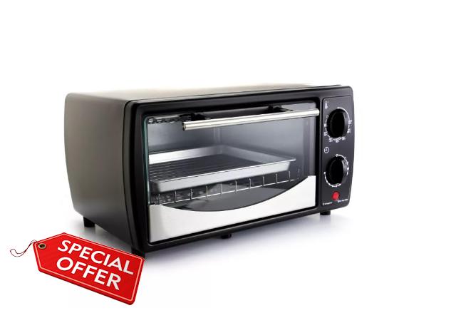 The overall dimensions of the Compact Stainless Steel Toaster Oven are 8.0 inches in height