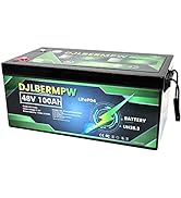 DJLBERMPW LiFePO4 Battery 36V 100Ah Lithium Battery, Built-in 100A BMS,4000+ Lithium Deep Cycle G...