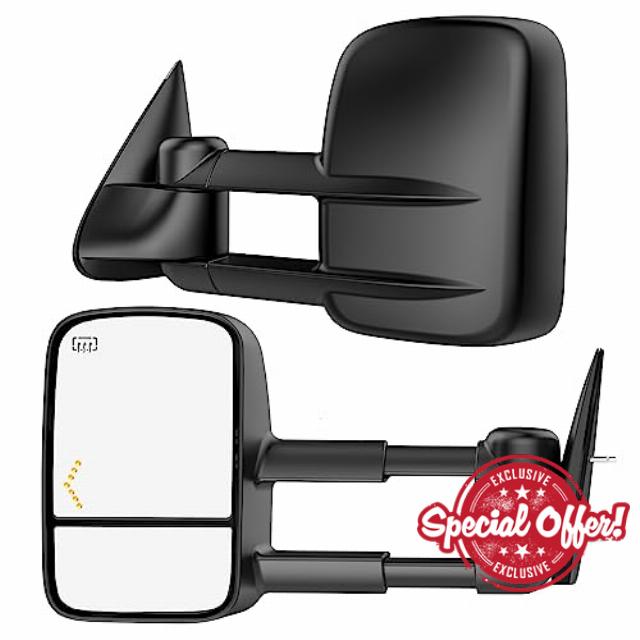 Heated Tow Mirrors Compatible with 2003-2007 Chevy Silverado GMC Sierra(2007 Classic) 1500 2500 3500