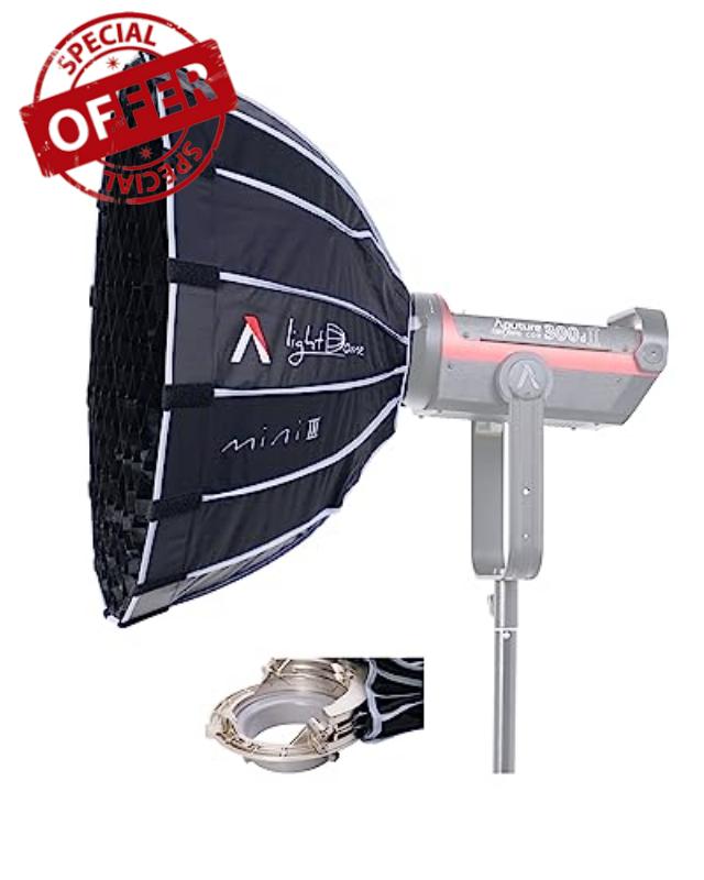 Aputure Light Dome Mini III -Φ58*32.7cm Circular Mini Bowens Mount Softbox: Quick Setup with Foldable Design
