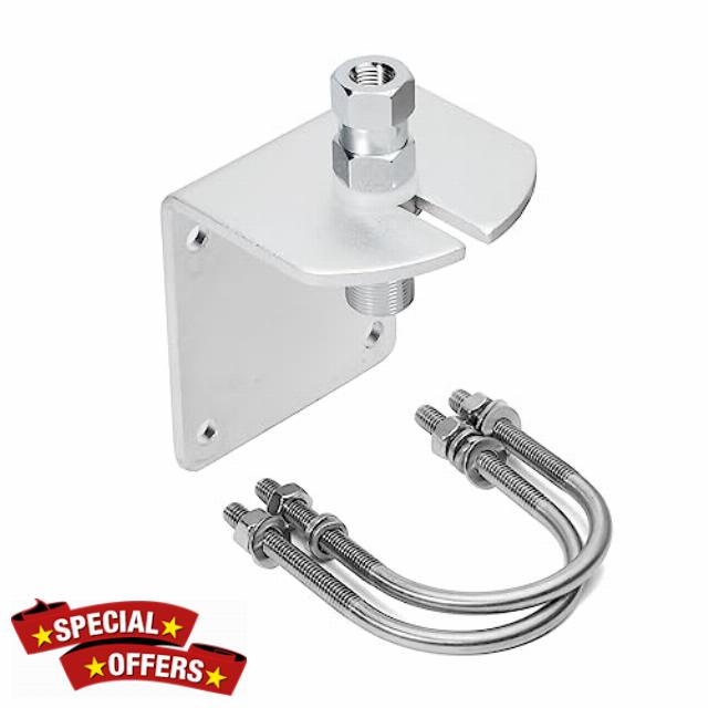 HYS SO-239 (UHF FMMALE) Stud Mount for Mounting 3/8 inch x 24 Threads with Stainless Steel L-Bracket Hole&U-Bolt for CB Ham/Amature Antenna