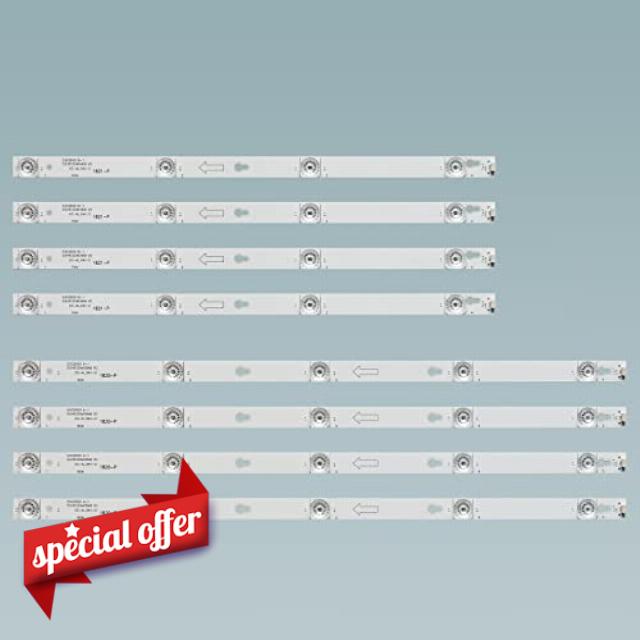 (8pcs) LED Backlight Strips for TCL TOT_55D2900 55D2900 A/B JL.D55051330-004ES-M 55S401 55S403 55S405T 55S405LAAA 4C-LB5504-YH 4C-LB5505-YH 55S401LDAA 55S401TAAA 55S403TFAA 55S405TBBA 55S405TKAA