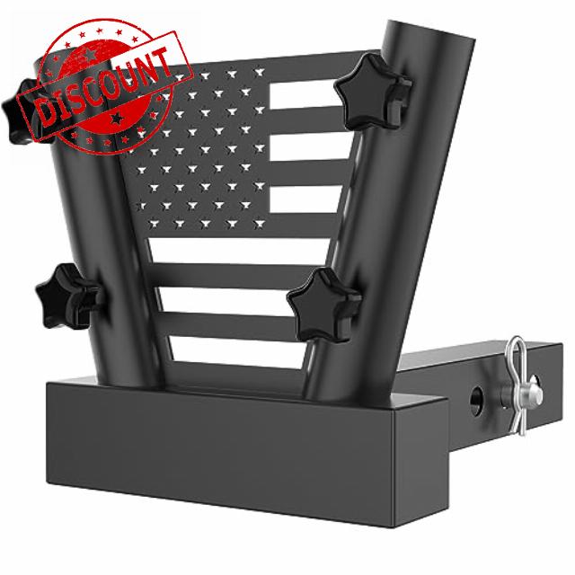 Upgraded Hitch Flagpole Holder for Truck