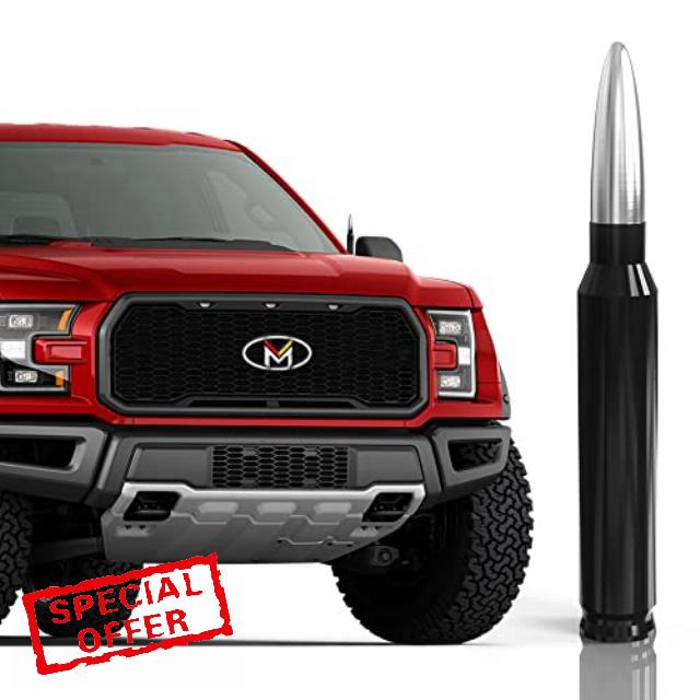 Mega Racer Black Base with Silver Tip Antenna for Trucks
