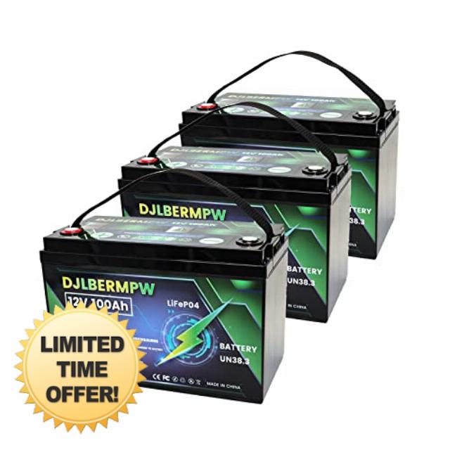 DJLBERMPW LiFePO4 Battery 36V 100Ah Lithium Battery