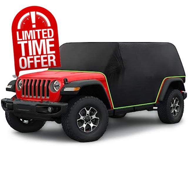 BORDAN Waterproof Cab Cover for Jeep Wrangler JK JL 4 Door with Hardtop Removed
