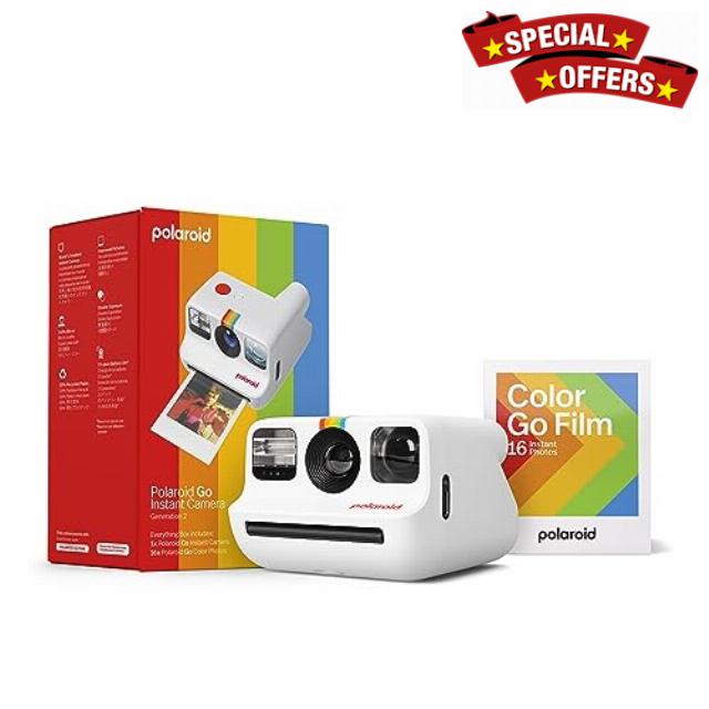 Polaroid Go Generation 2 - Mini Instant Camera + Film Bundle (16 Photos Included) - White (6282)
