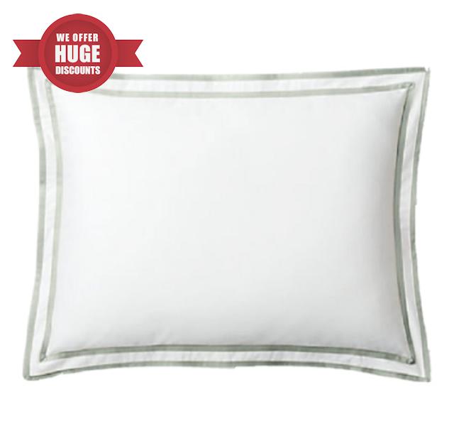 Lauren Ralph Lauren Spencer Border Sateen Euro Pillow Sham White Sage