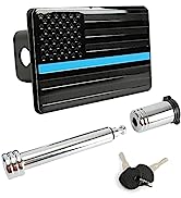 Winunite Black Rear Hitch Cover with Locking Pin for 2 Inch Tow Trailer Receivers Plug Covers for...
