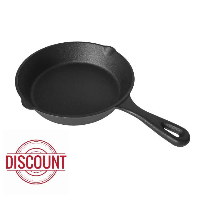KYNEULIFE 8 inch Stylish cast iron skillet suitable for family outdoor camping durable appearance beautiful