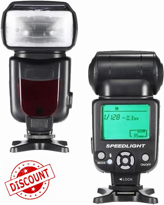 Speedlite Flash with LCD Display Compatible with Panasonic Lumix DMC-FZ300