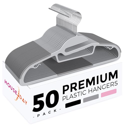 Grey Slim Clothes Hangers Space Saving