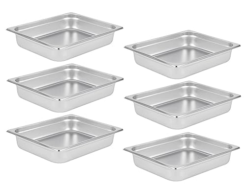 6-Pack Stainless Steel Pan for Commercial Food Warmer