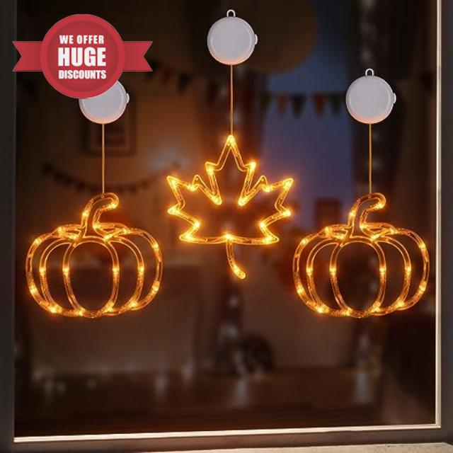 Fall Decor Lighted Window Decoration