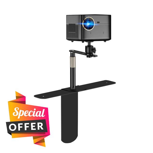 Metal Projector Stand Bedside Sofa Projector Mount Base Ballhead 360 Degree Adjustable Table Side Projector Bracket Holder for Nebula XGIMI VANKYO Jinhoo AuKing Epson and Most Video Projectors