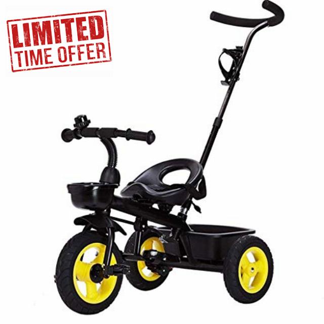 MXIAOXIA Kids Trike Toddlers Children Tricycle Stroller Trike 3 Wheel Pedal Bike Parent Push for 1 2 3 4 5 6 Years Old Boys Girls Indoor &Outdoor with Storage (Color : White-Dinosaur Doodle4)