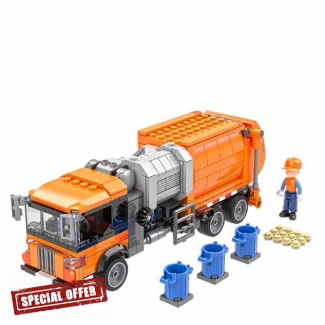 ledualbabr Garbage Truck Building Blocks Set