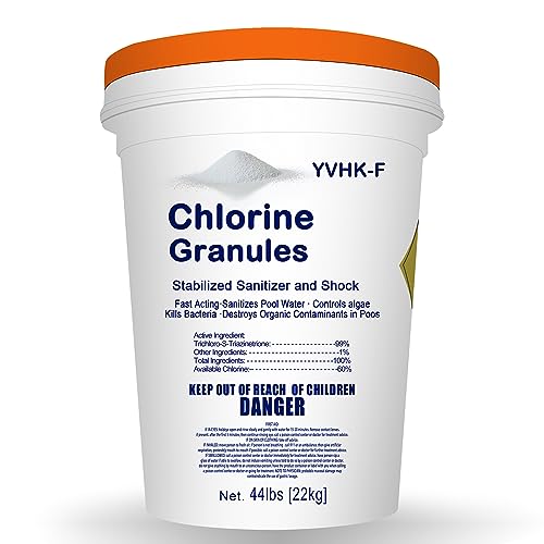 Spas and Hot Tubs – Fast Dissolving 60% Available Chlorine – Dichlor – 44 Pound Bucket