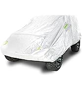 Silver Full Car Cover Compatible with 1965-2021 Jeep Wrangler CJ YJ TJ JK & JL 4 Door All Weather...